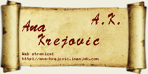 Ana Krejović vizit kartica